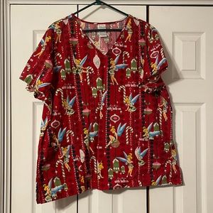 Disney Christmas Scrub Top